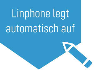 Linphone legt bei eingehendem Anruf nach 30s auf